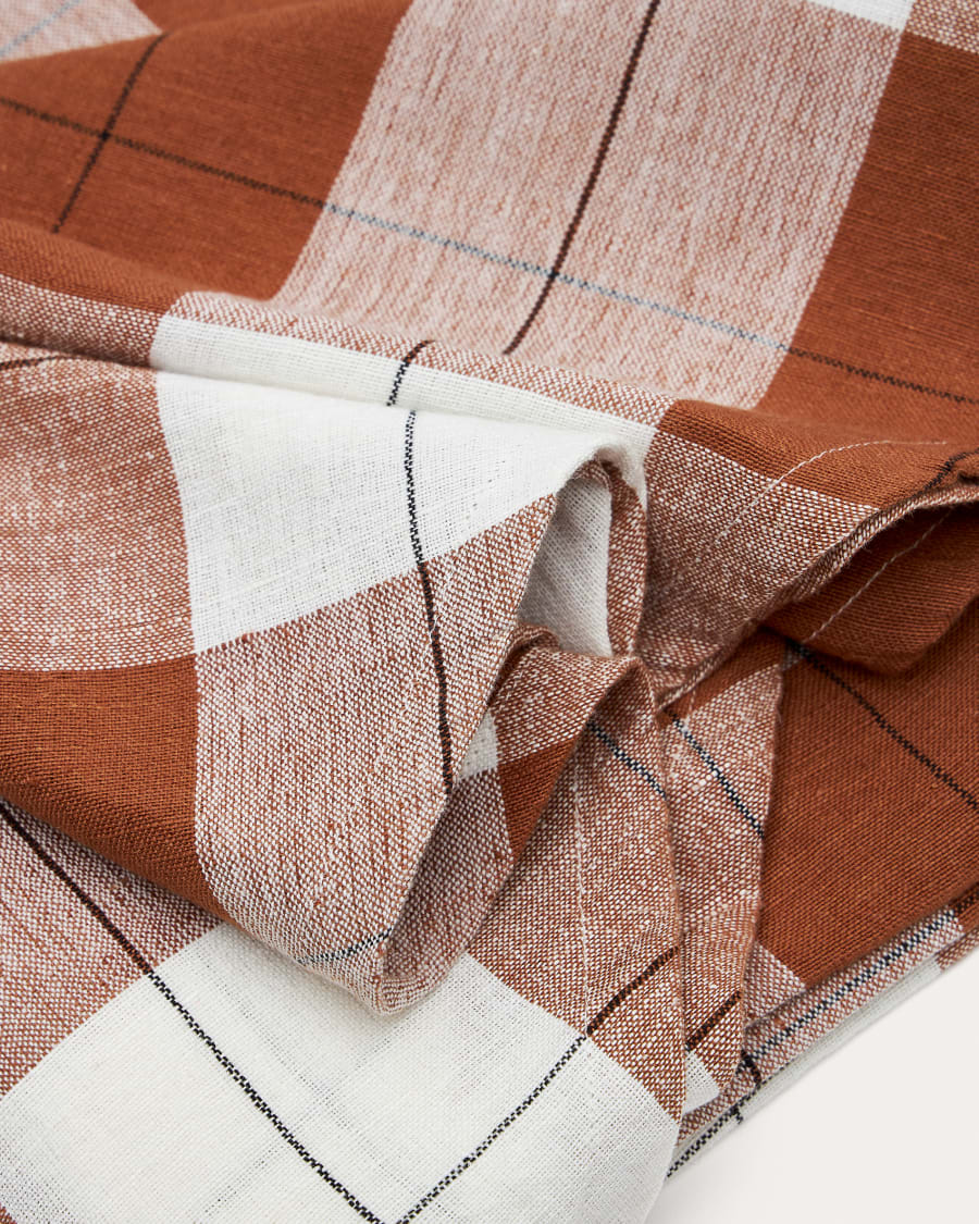 Mantel redondo de 140 cm de tela de algodón y lino, mantel de