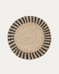 Ensemble Arta de 2 sets de table en fibres naturelles, finition naturelle et noire Ø35 cm