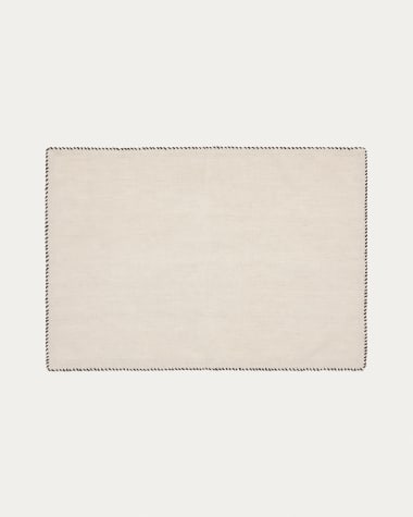 Sanpola set of 2 beige linen embroidered placemats