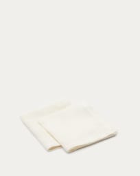 Lot Pals de 2 serviettes 100% lin blanc