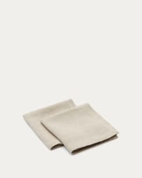 Pals set of 2 serviettes, 100% linen in beige