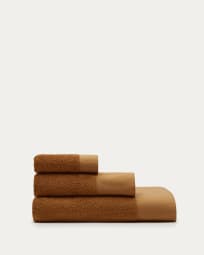 Takeshi hand towel in 100% brown cotton 50 x 90 cm