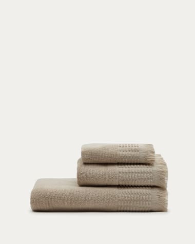 Petite serviette de bain Veta 100 % coton beige 50 x 90 cm