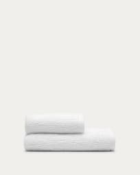 Yeni bath towel in 100% white cotton 70 x 140 cm