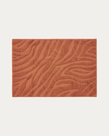 Alfombra de baño Goda 100% algodón terracota 50 x 70 cm