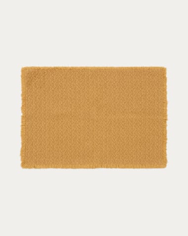 Minet 100% cotton bath mat in mustard, 50 x 70 cm
