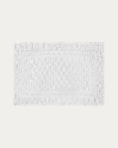 Alfombra de baño Yanay 100% algodón blanco 50 x 70 cm