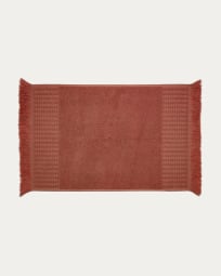 Veta bath mat in 100% pink cotton, 40 x 60 cm