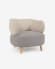 Grey and beige Luisa armchair with solid rubber wood legs