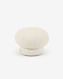 Sarisha round white fleece pouffe Ø 49 cm