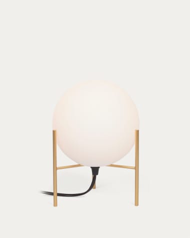 Seina table lamp in steel with brass finish UK adapter