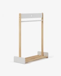 Adelaine hanger in solid natural pine and white MDF 100 x 40 cm FSC MIX Credit