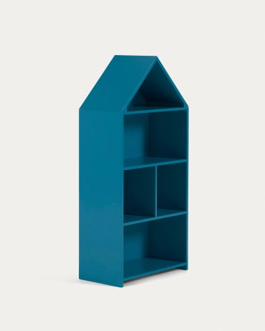 Celeste kids’ little house shelf unit in blue MDF 50 x 105 cm