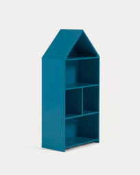 Libreria a casetta per bambini Celeste in MDF blu 50 x 105 cm