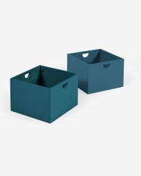 Set Nunila de 2 cajones para mueble de almacenaje de MDF azul