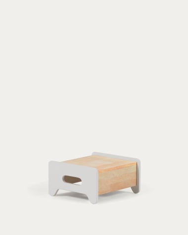 Cecilia kids’ step-stool in solid natural and white pine