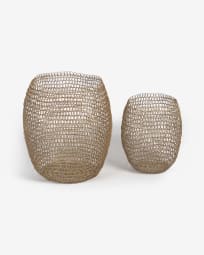 Xianara set of 2 metal baskets in matt golden finish