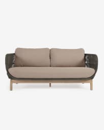 Catalina 3-Sitzer Sofa aus grünem Seil und massivem Akazienholz 170 cm 100% FSC
