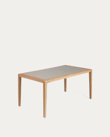 Stół Better z polibetonu i litego drewna akacjowego 160 x 90 cm