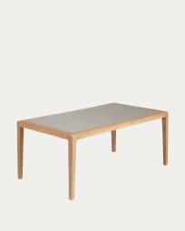 Τραπέζι Better, τσιμέντο με όψη πέτρας και μασίφ ξύλο ακακίας, 200 x 90 εκ