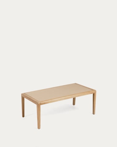 Table basse Better en polyconcrete beige et bois d'acacia 120 x 70 cm FSC 100%