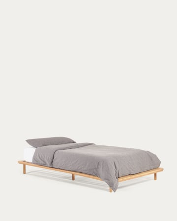 Κρεβάτι Anielle, μασίφ ξύλο οξυάς, για στρώμα 90x200εκ