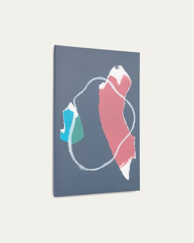 Zoeli blauw en rood abstract canvas 60 x 90 cm