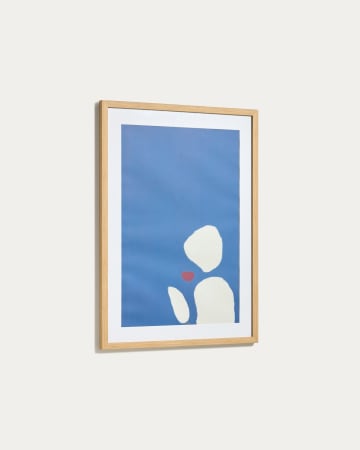 Allish Bild mit blauen und weißen Formen 50 x 70 cm