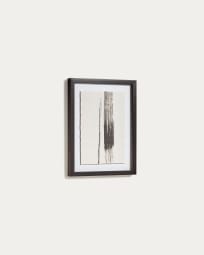 Anaisa painting in white with black vertical stripe, 30 x 40 cm