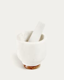 Cinderella pestle and mortar in white marble and wood