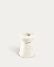 Varinia small white marble candle holder