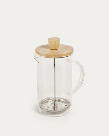 Eumelia transparent glass teapot with bamboo lid