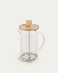 Eumelia transparent glass teapot with bamboo lid