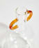 Yumalay vase in transparent and orange glass, 14.5 cm