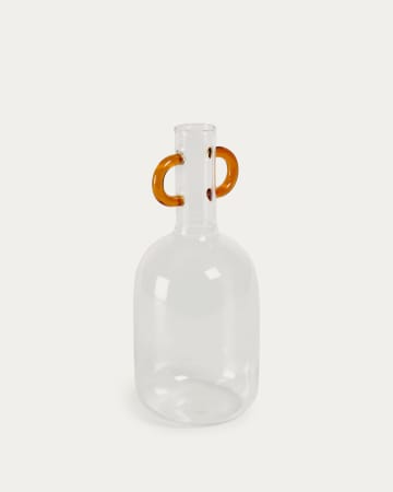Bicchiere Yumalay in vetro trasparente e color arancione 14,5 cm