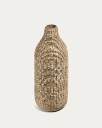 Umma small bamboo vase, with natural fibres and a natural finish