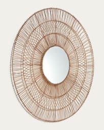 Καθρέπτης Viviana, rattan σε φυσικό φινίρισμα, Ø110εκ