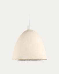 Pantalla para lámpara de techo Cumbia de algodón maché blanco Ø 30 cm