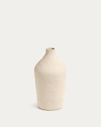 Candida cotton maché vase in beige, 30 cm