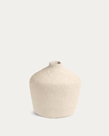 Vaso Candida in cotone maché beige 20 cm