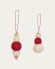 Set Dempsey di 2 ornamenti da appendere a sfera rotonda in feltro rosso