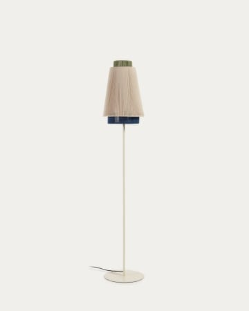 Yuvia katoenen staande lamp met beige en blauwe afwerking