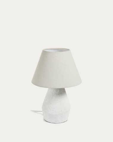 Lámpara de mesa Noara de magnesio con acabado blanco